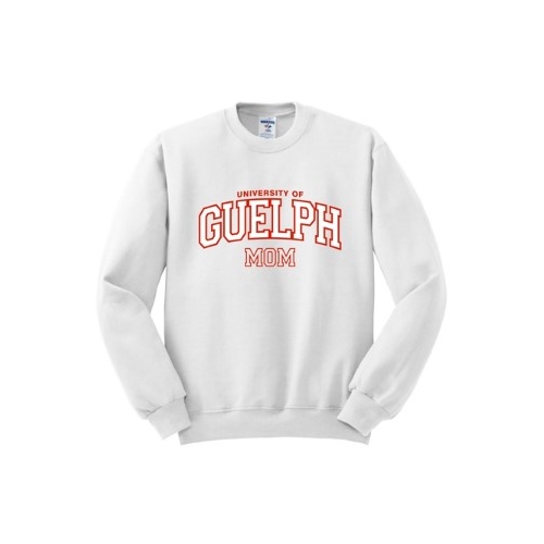 University Of Guelph Bookstore White Mom Guelph Crewneck Sweater