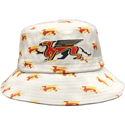 White BCLUTCH Repeating Bucket Hat