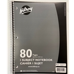 1sub 80pg Hilroy Notebook
