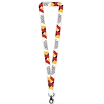 White Sublimated Lanyard - lobster clip