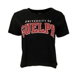 Black University of Guelph Cropped Short Sleeve Tee