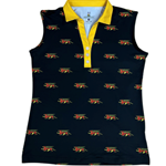 Black Repeating Gryphons Women's Sleeveless Rolo Polo