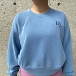 Perfectly Oversized Cropped Crew - Blue