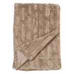 Taupe Faux Throw Fur Blanket 50inx60in