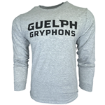 Grey Guelph Gryphons Wordmark Long-sleeve Tee