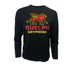 Youth Black Gryphons Stacked Long-Sleeve Performance Tee