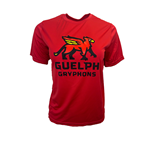 Youth Red Gryphons Stacked Performance Tee