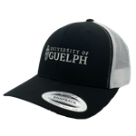 Black and White Identifier Horizontal 6-Panel Trucker Hat
