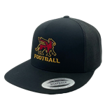 Black Guelph Gryphons Football Stacked 5-Panel (Flat Brim) Hat