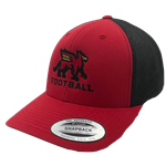 Red and Black Gryphons Football Stacked 6-Panel Trucker Hat
