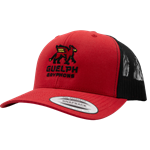 Red and Black Guelph Gryphons Stacked 6-Panel Trucker Hat
