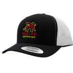 Black and White Guelph Gryphons Stacked 6-Panel Trucker Hat