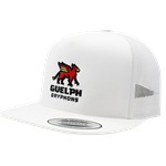 White Guelph Gryphons Stacked 5-Panel (Flat Brim) Trucker Hat