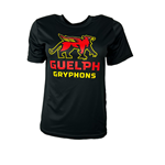 Youth Black Gryphons Stacked Performance Tee