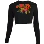Gryphon Cropped Long Sleeve Tee - Black