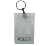 Clear 2 Card ID Holder with Black Key Ring and J Hook