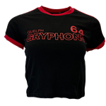 Guelph Gryphons Cropped Striped Ringer Tee - Black