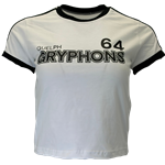 Guelph Gryphons Cropped Striped Ringer Tee - White