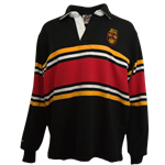 Heritage Stripe Rugby Collar - Black