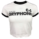 Guelph Gryphons Black Striped Ringer Tee - White