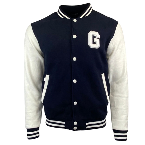 Navy blue outlet letterman jacket