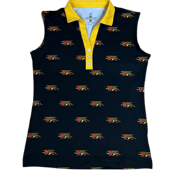 Black Repeating Gryphons Women's Sleeveless Rolo Polo