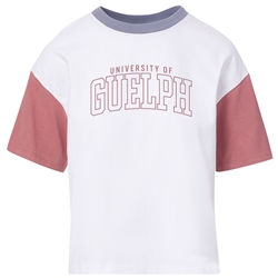 White/Coral Guelph Byrnlee BF Tee