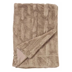 Taupe Faux Throw Fur Blanket 50inx60in