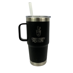 Black Yeti Rambler 25oz Horse Crest Straw Mug
