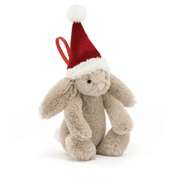 Bashful Christmas Bunny Ornament