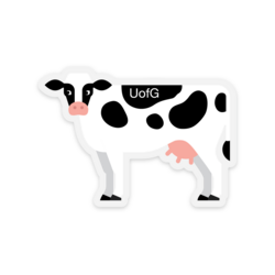 Clear U of G Cow Sticker