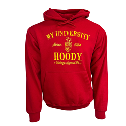 Red My University Horse Crest Hoody