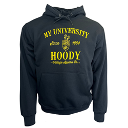 Black My University Horse Crest Hoody