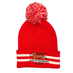 Red/White Gryphons Rugby Pom Toque