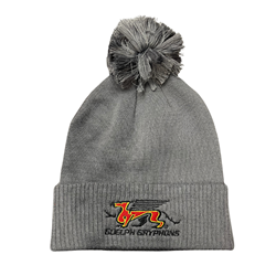 Grey Gryphons Adidas Pom Beanie