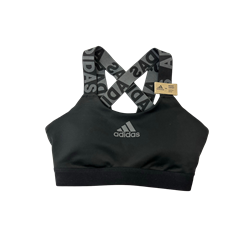 BLK W ADIDAS DON'T REST BRANDED SPORTS BRA