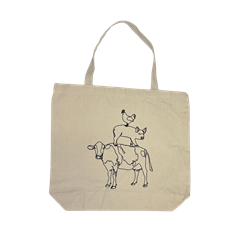 Stacked Animals Natural Cotton Tote