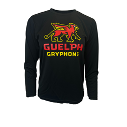 Youth Black Gryphons Stacked Long-Sleeve Performance Tee