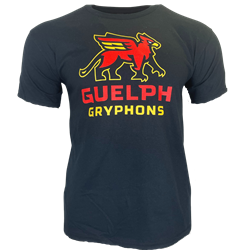 Black Youth Gryphons Stacked Tee