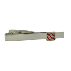Square Striped Tie Clip