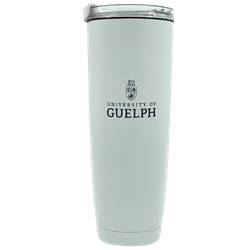 White 20 oz Gryphon Crest Identifier Aqualina Bottle With Straw