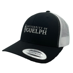 Black and White Identifier Horizontal 6-Panel Trucker Hat