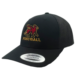 Black Guelph Gryphons Football Stacked 6-Panel Trucker Hat