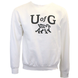 UofG Gryphons Puff Print Crew - White