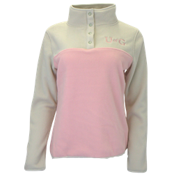 UofG Polar Fleece 1/4 Zip with Snaps - Pink