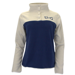UofG  Polar Fleece 1/4 Zip with Snaps - Navy