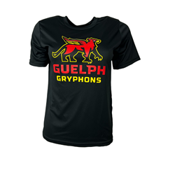 Youth Black Gryphons Stacked Performance Tee