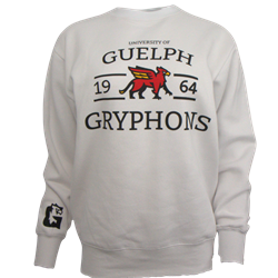 UofG Gryphons Cloud Fleece Crew - White