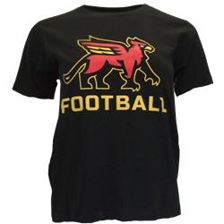 Youth Gryphons Stacked Football Tee - Black