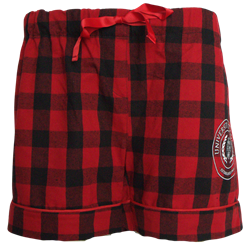 Circle Crest Flannel Sleep Short - Red and Black